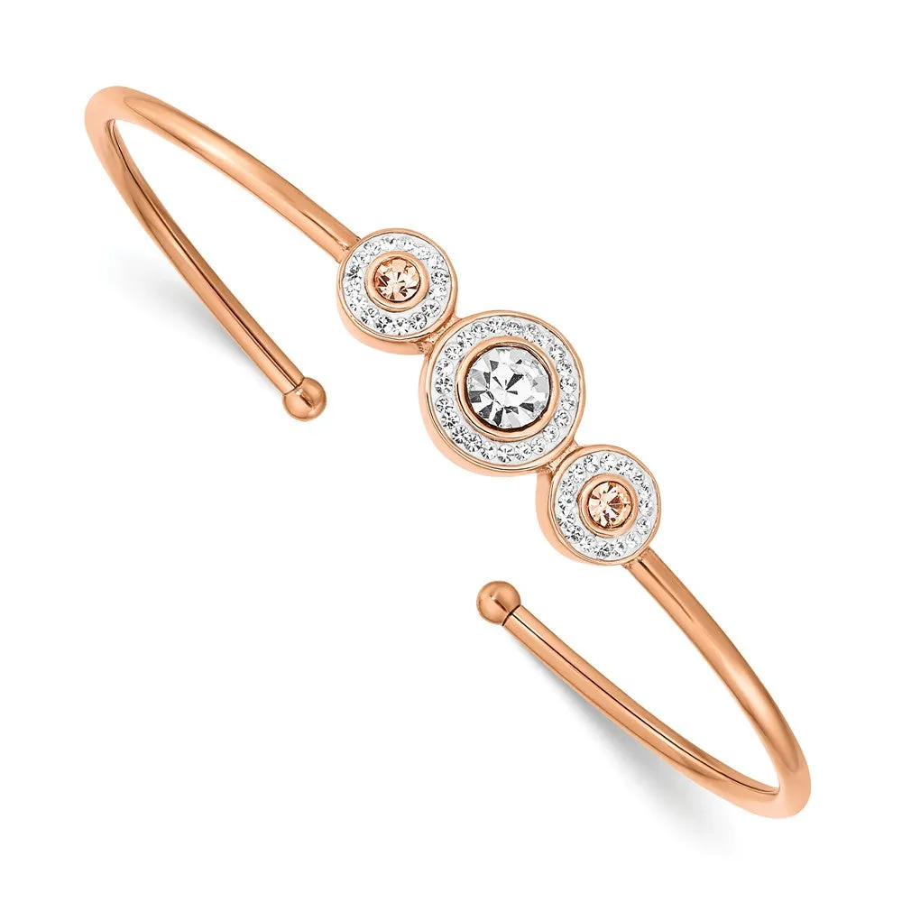 Stainless Steel Polished Rose IP-plated with Preciosa Crystal Flexible Bang