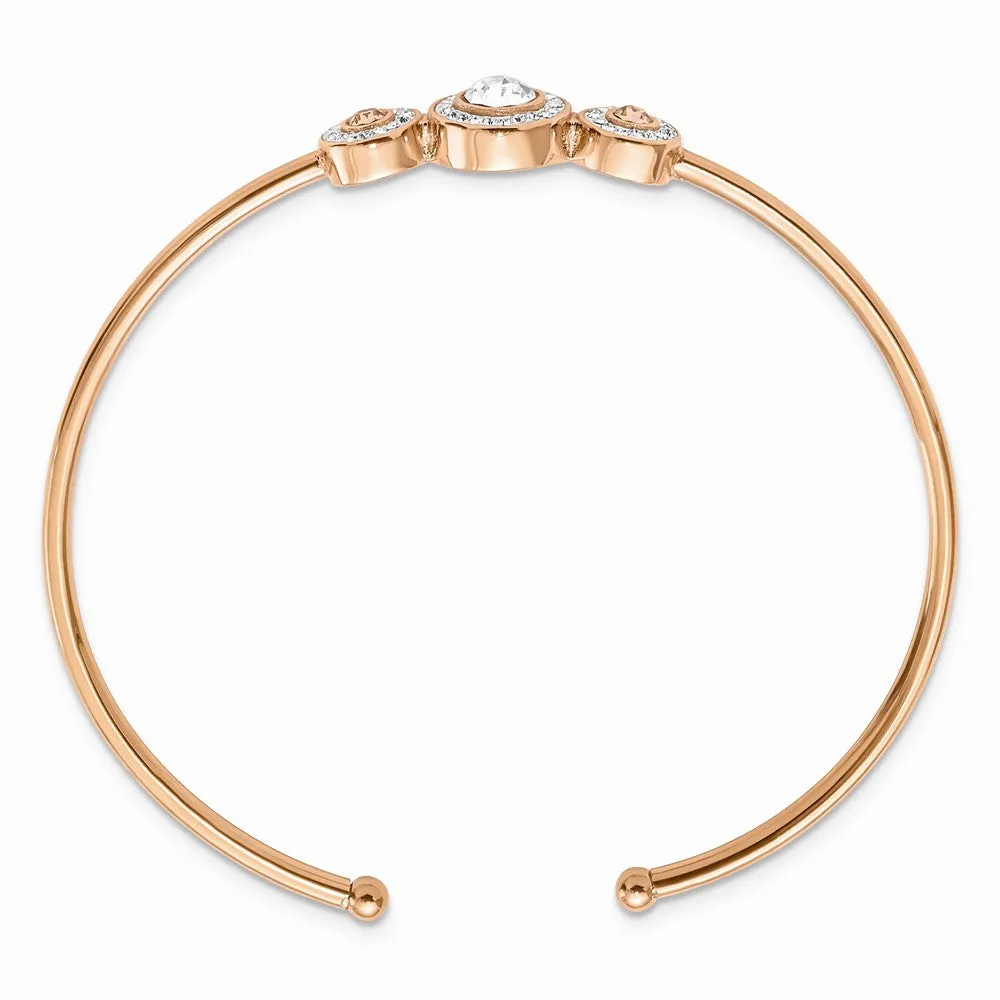 Stainless Steel Polished Rose IP-plated with Preciosa Crystal Flexible Bang