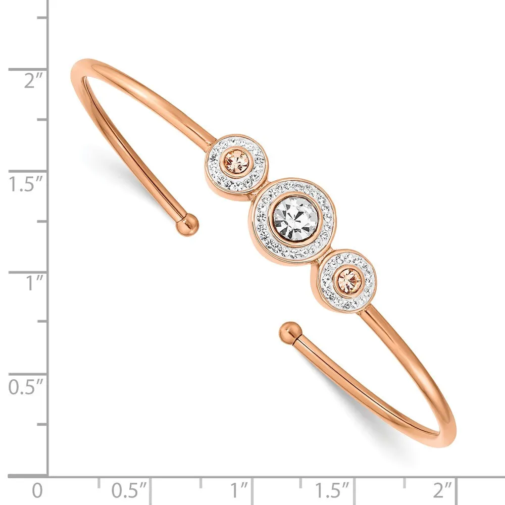 Stainless Steel Polished Rose IP-plated with Preciosa Crystal Flexible Bang