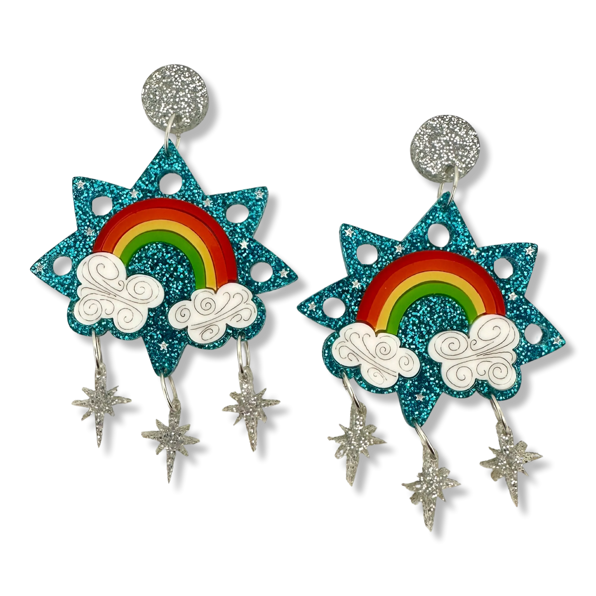 Star Rainbow  🌝 🌈 - earrings - Set of 2