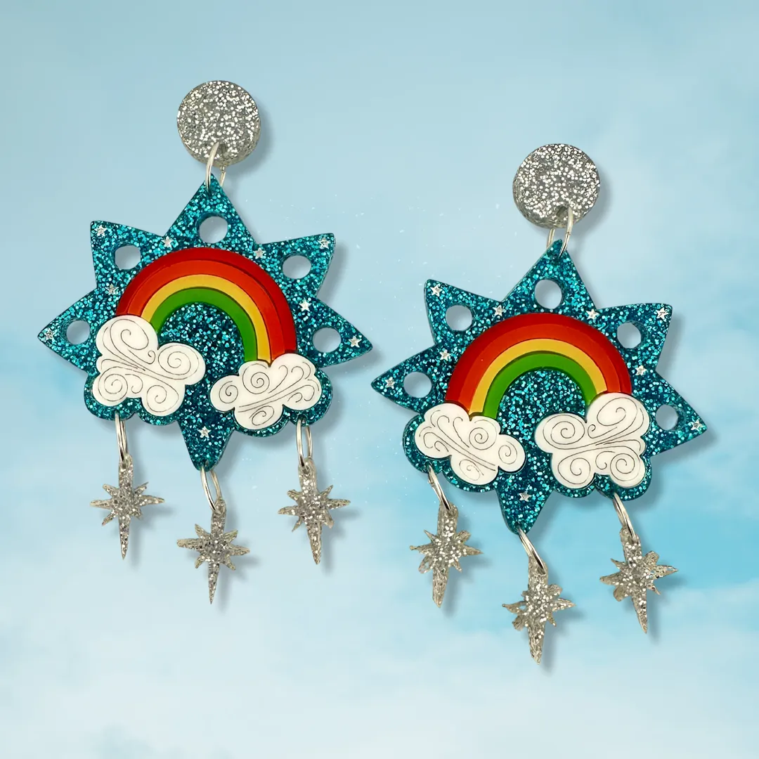 Star Rainbow  🌝 🌈 - earrings - Set of 2