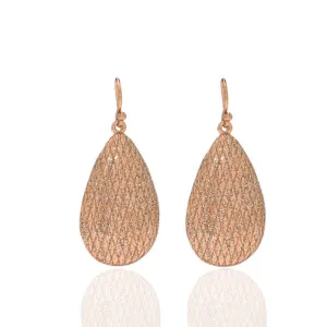 Stardust Rose Gold Tear Drop Earring