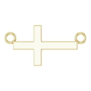 Sterling Silver 12x5.9 mm Sideways Cross 16-18" Necklace