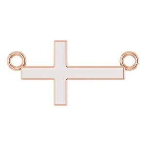 Sterling Silver 12x5.9 mm Sideways Cross 16-18" Necklace