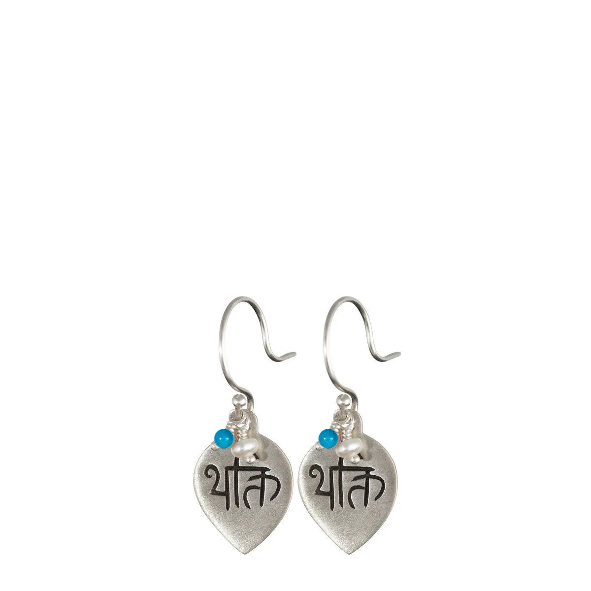 Sterling Silver 'Devotion' Drop Earring with Turquoise and Pearl