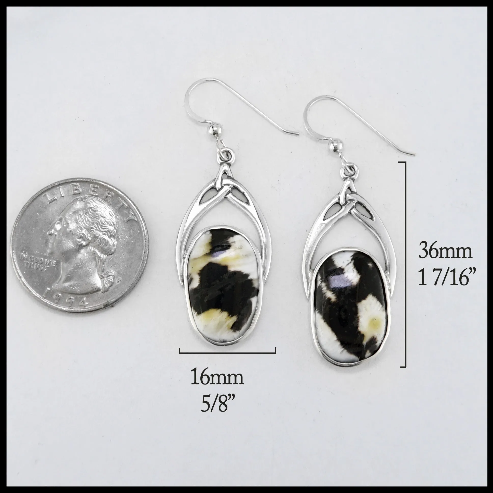 Sterling Silver Drop Earrings with Shell