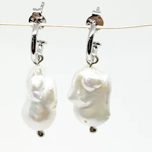 Sterling silver Earrings of freshwater baroque pearls