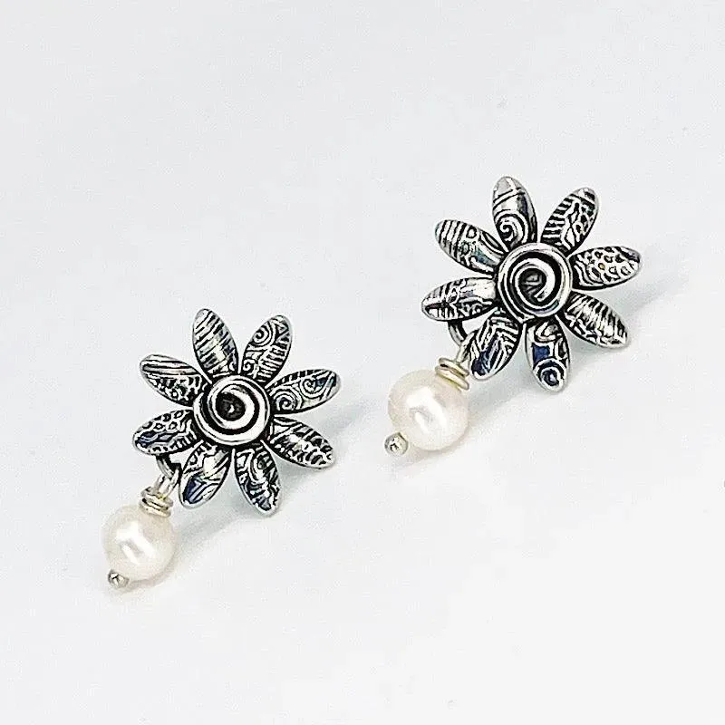 Sterling Silver Earrings with Freshwater Pearls