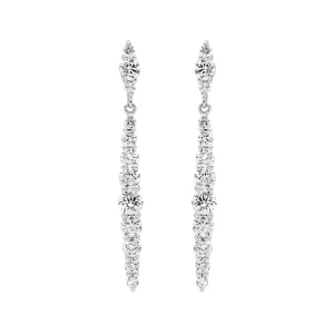 Sterling Silver Gradual Drop Earrings with Cubic Zirconias E579S