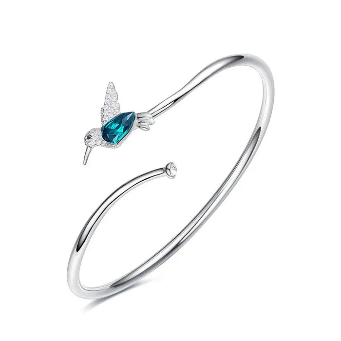 Sterling Silver Hummingbird Bracelet&Bangle
