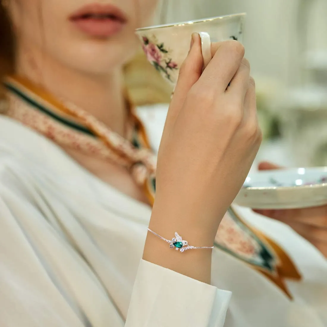 Sterling Silver Hummingbird Bracelet&Bangle