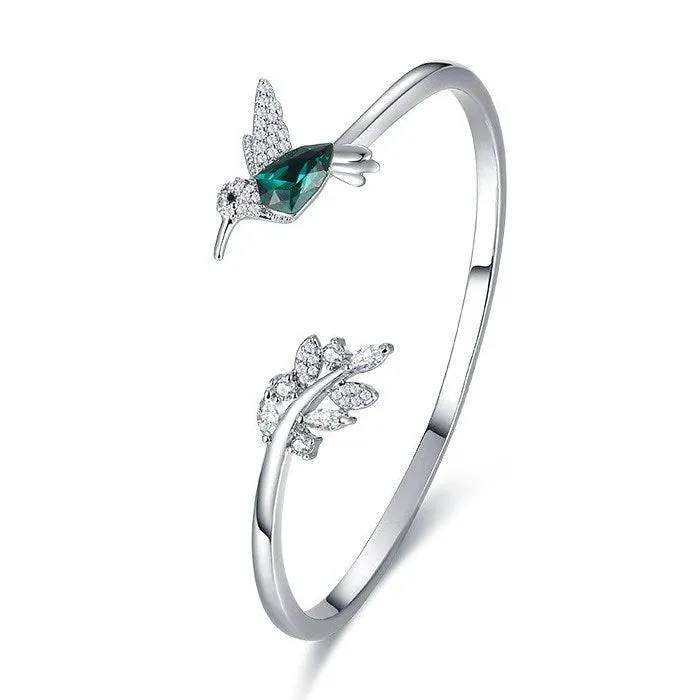 Sterling Silver Hummingbird Bracelet&Bangle