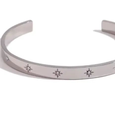 Sunnie | Polished Stainless Steel Cuff Bangle