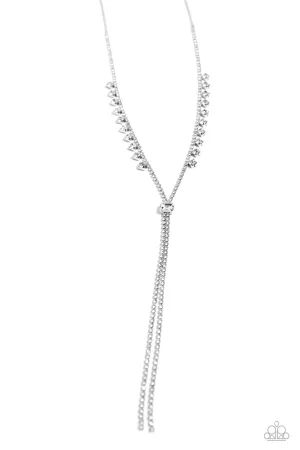 Synchronized SHIMMER - White (Rhinestone) Necklace