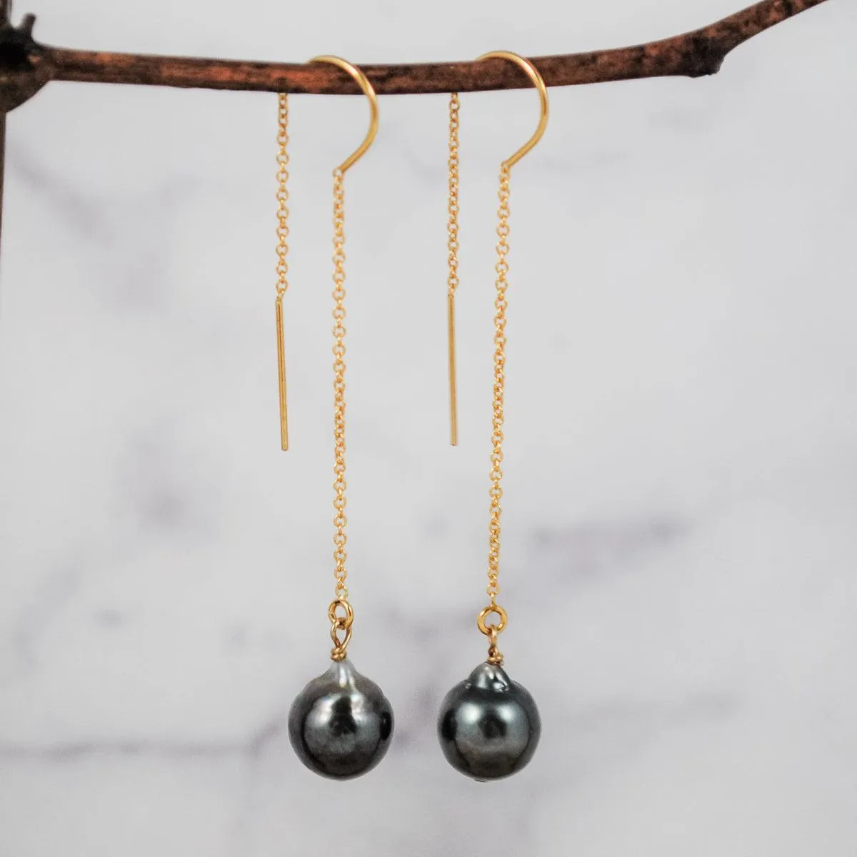 Tahitian Pearl Threader Earrings