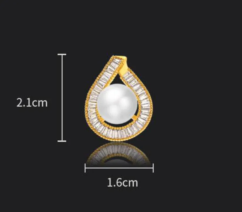 Teardrop Pearl Baguette Crystal Earrings