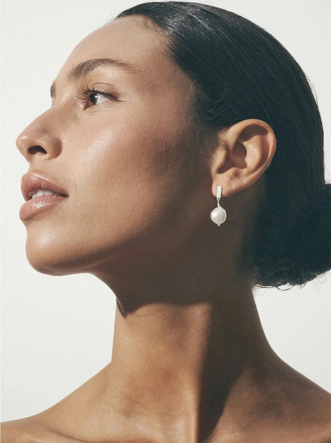 Temple of the Sun - Baroque Pearl Earrings - Silver