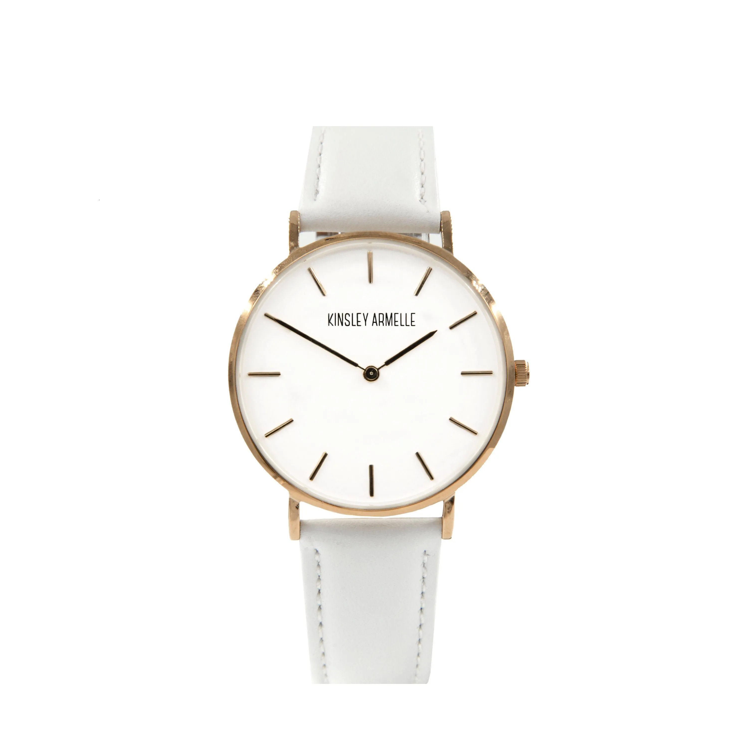 Tempus Collection - Rose Gold Ashen White Leather Watch