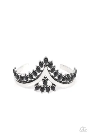 Teton Tiara - Black - Stone V-Shape Paparazzi Cuff Bracelet - 2022 GLOW Convention Exclusive