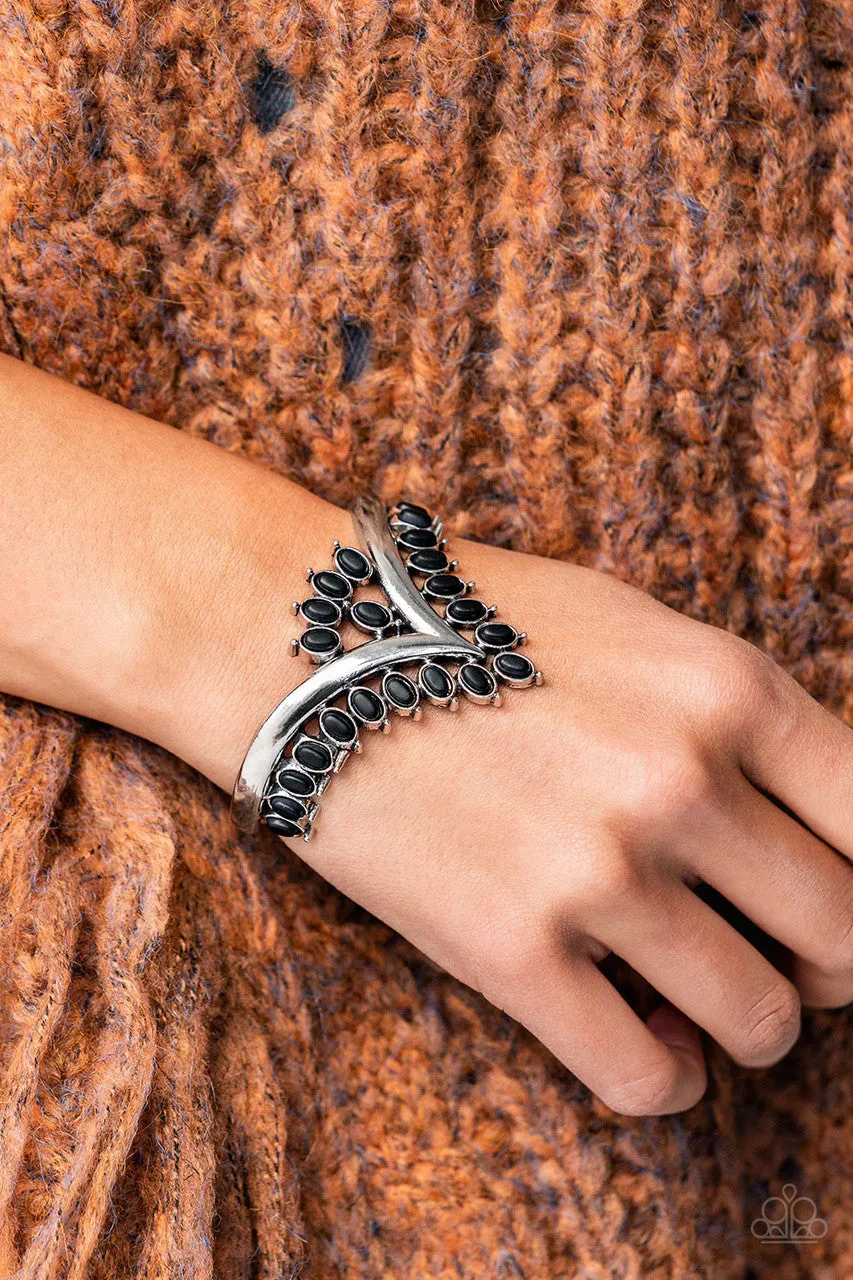 Teton Tiara - Black - Stone V-Shape Paparazzi Cuff Bracelet - 2022 GLOW Convention Exclusive