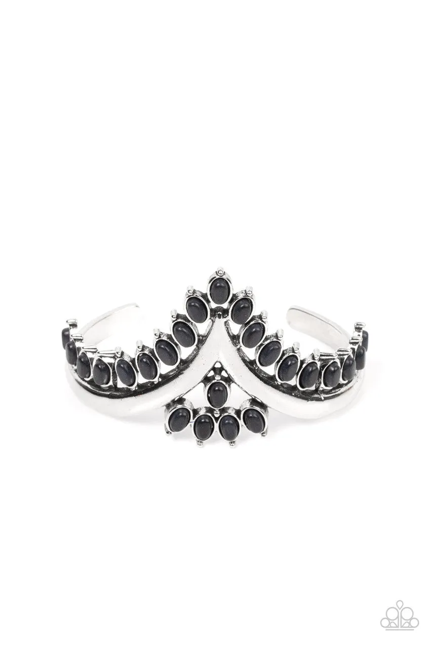 Teton Tiara - Black - Stone V-Shape Paparazzi Cuff Bracelet - 2022 GLOW Convention Exclusive