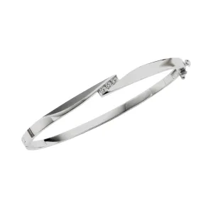 Three Stone Diamond Bangle Bracelet