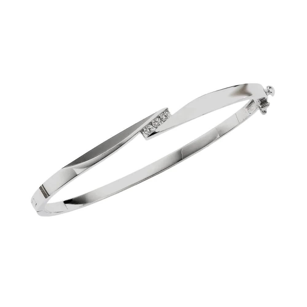 Three Stone Diamond Bangle Bracelet