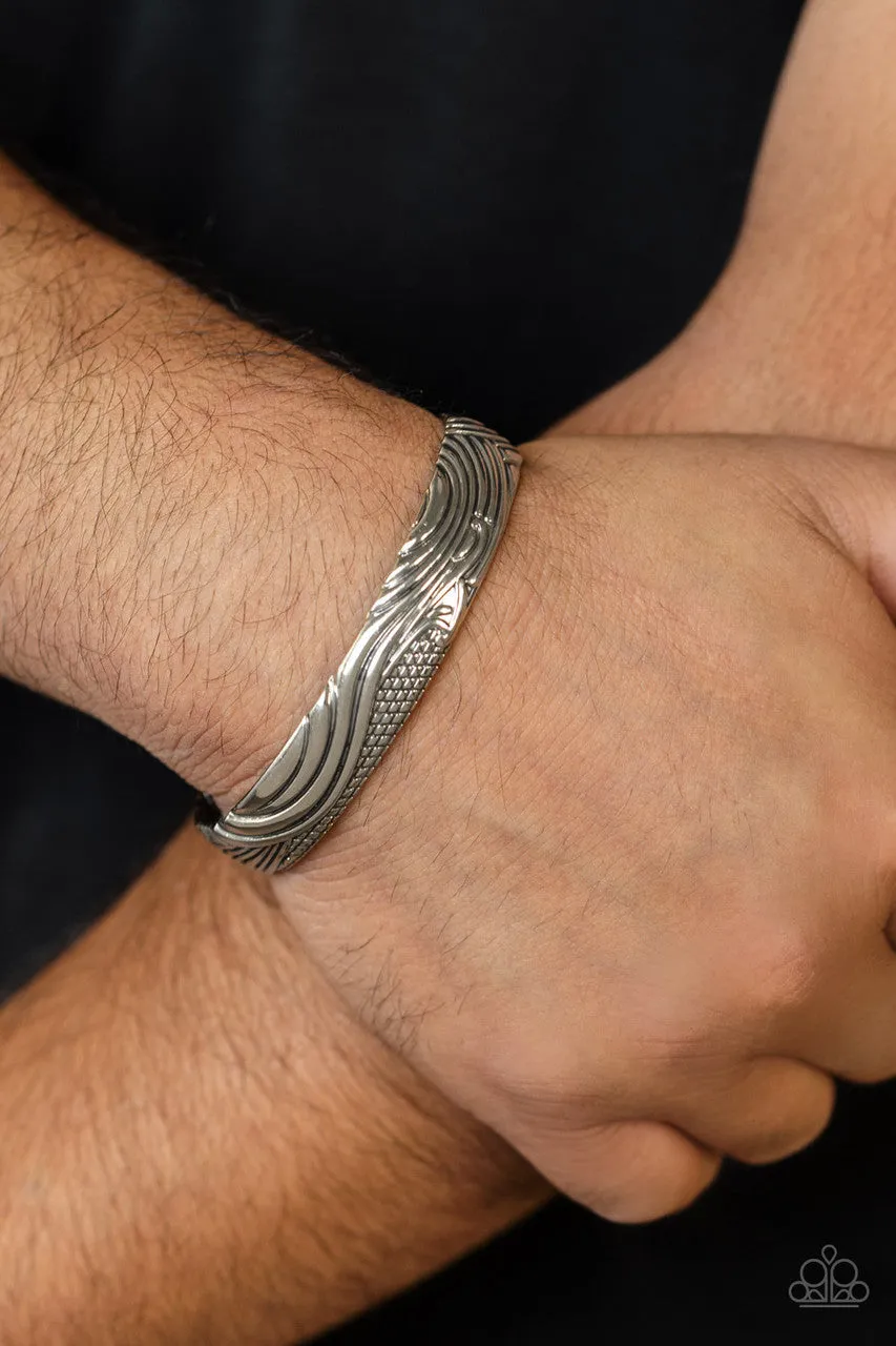 Tidal Trek Silver Paparazzi Men's Bracelet