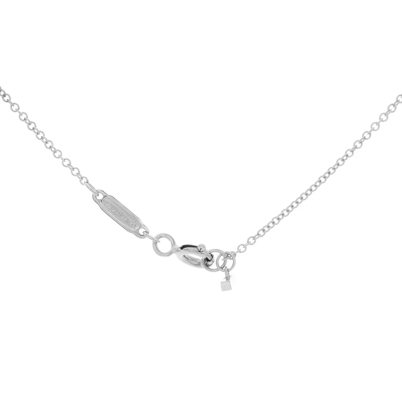 Tiffany & Co. 18K White Gold Diamond Large T Smile Pendant