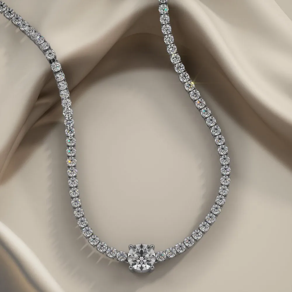Timeless Dreams Brilliance Round Lab-Grown Diamond Necklace with 6.23 ct.(finished) 2mm, 5.7mm