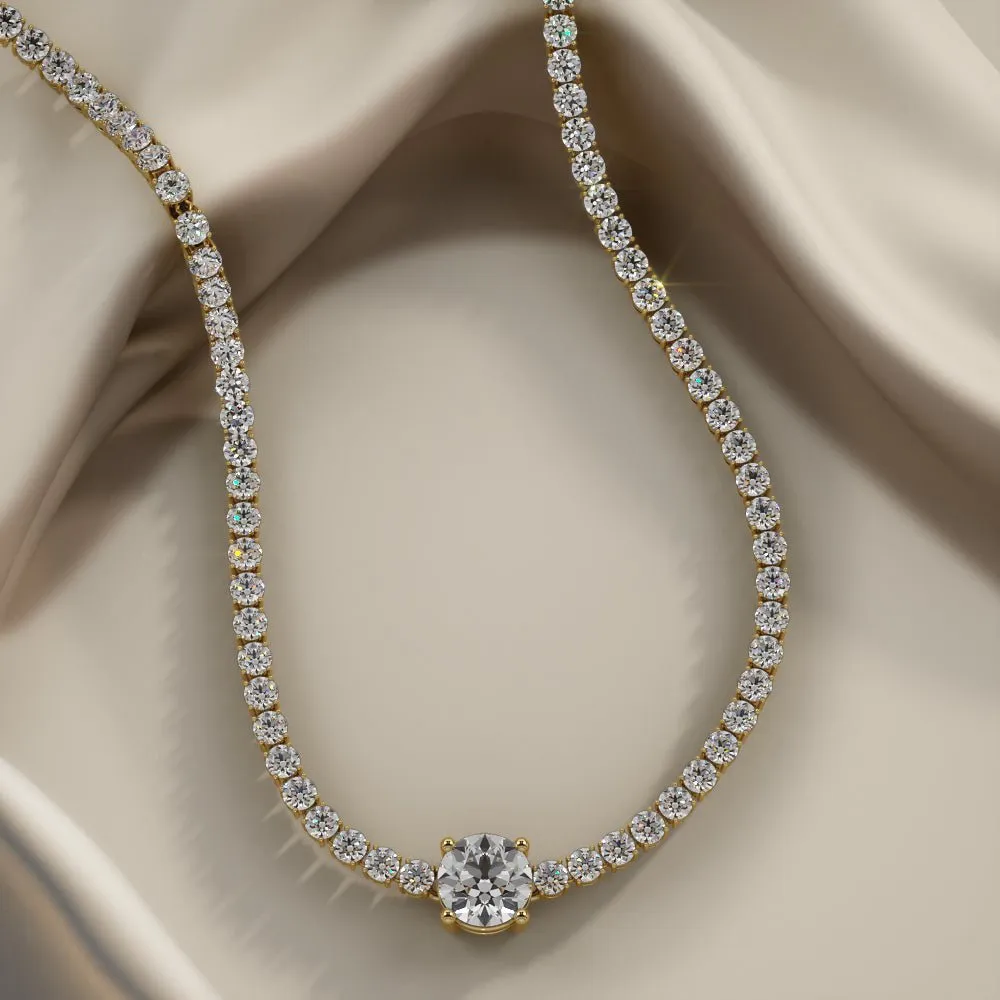 Timeless Dreams Brilliance Round Lab-Grown Diamond Necklace with 6.23 ct.(finished) 2mm, 5.7mm