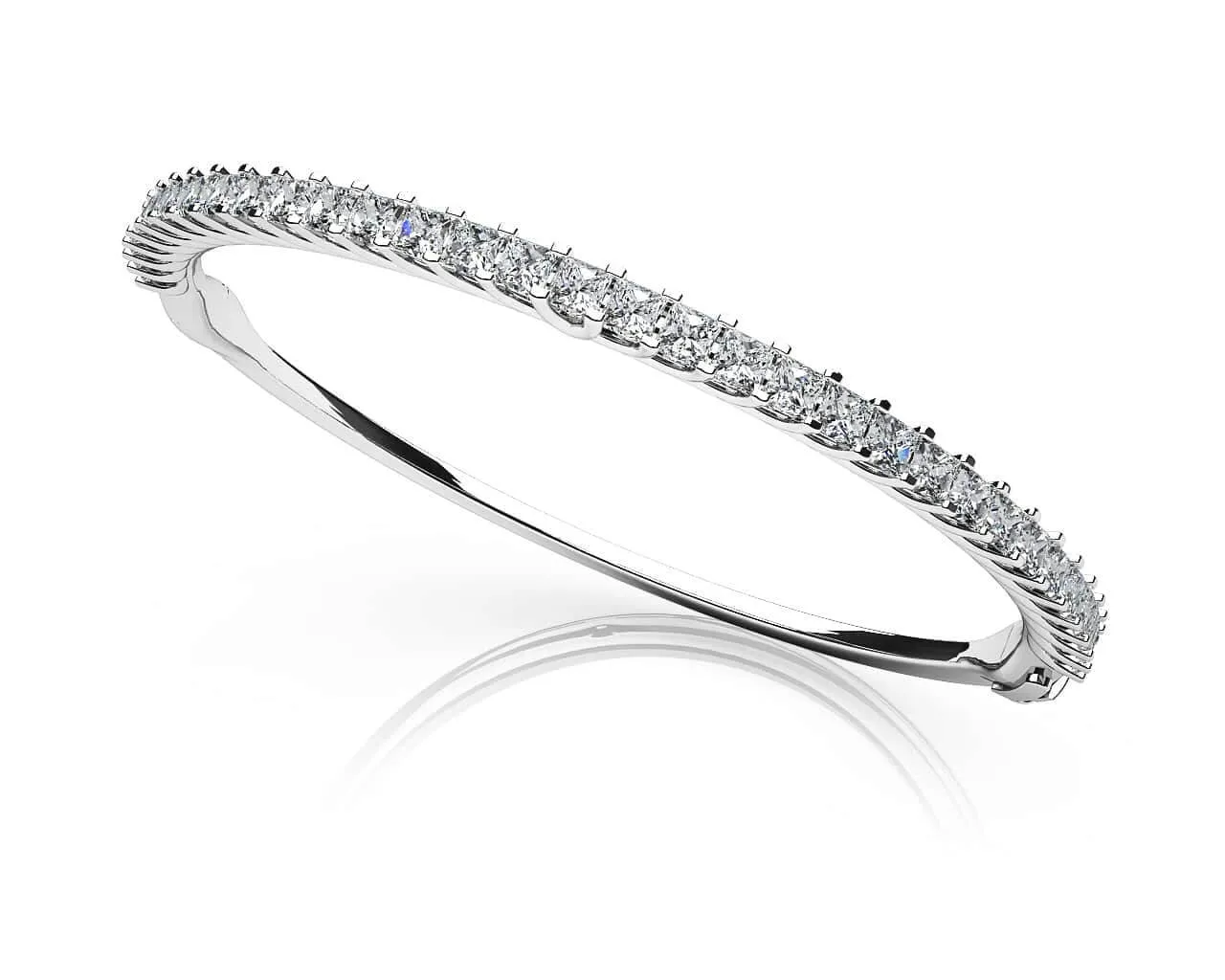 Timeless Elegance Princess Cut Bangle Diamond  with 5.00 ct.(finished) 3.2mm