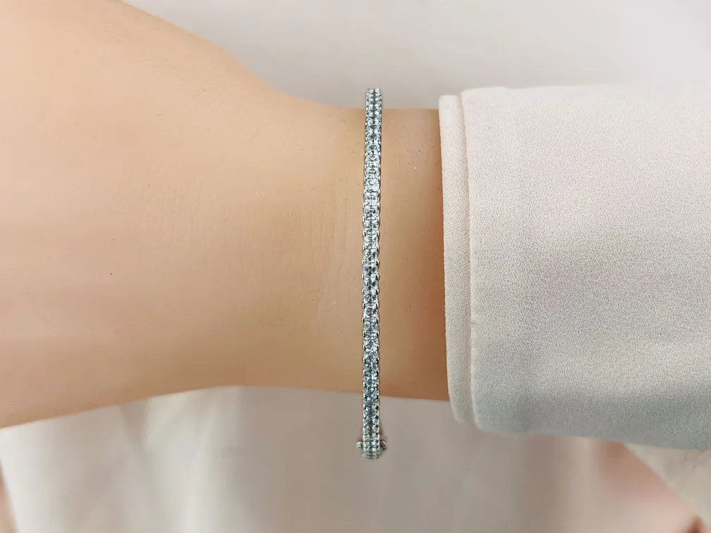Timeless Elegance Princess Cut Bangle Diamond  with 5.00 ct.(finished) 3.2mm