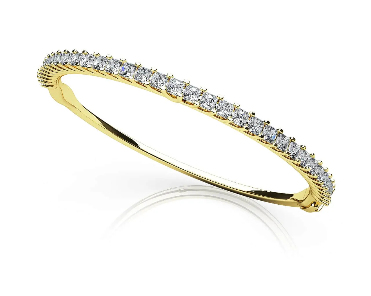 Timeless Elegance Princess Cut Bangle Diamond  with 5.00 ct.(finished) 3.2mm