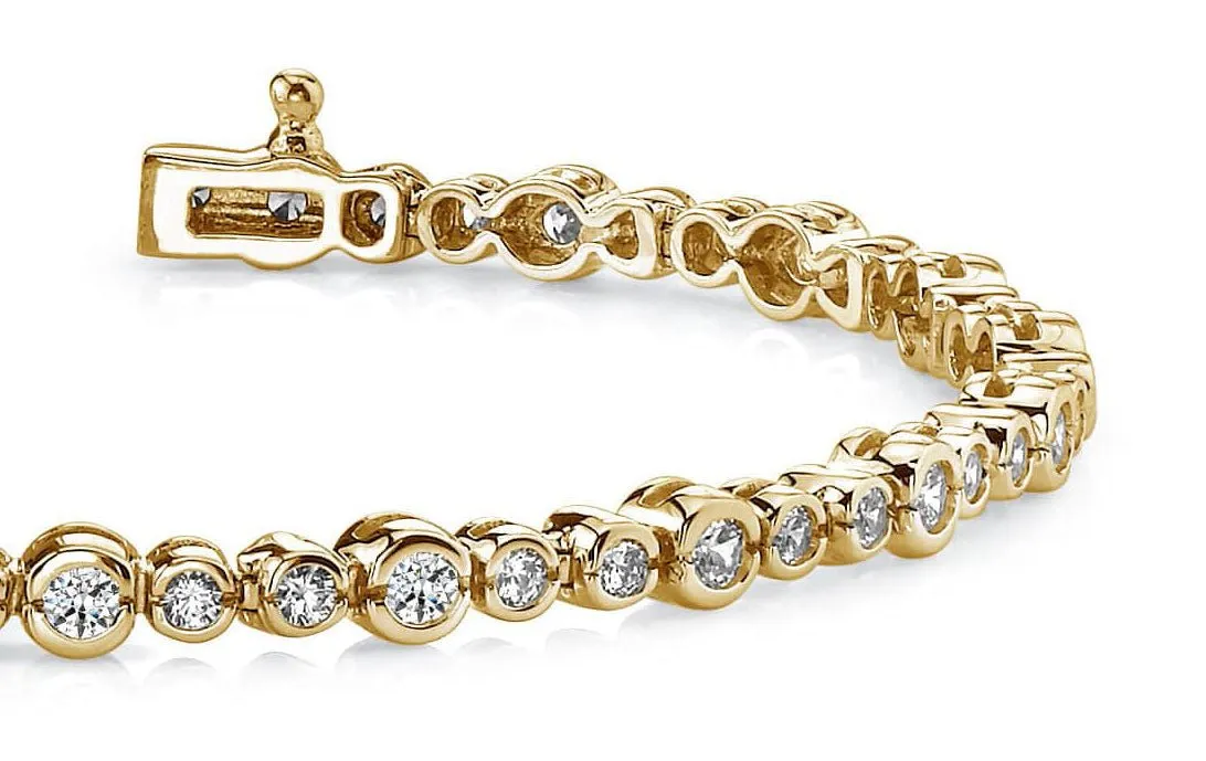 Timeless Half Bezel Lab-Grown Diamond Bracelet with 2.07 ct.(finished) 2mm, 2.5mm