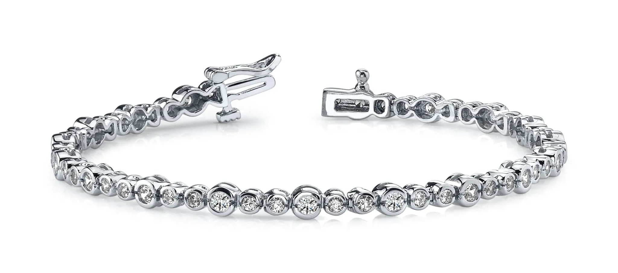 Timeless Half Bezel Lab-Grown Diamond Bracelet with 2.07 ct.(finished) 2mm, 2.5mm