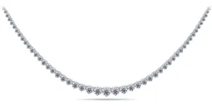 Timeless Three Prong Diamond Tennis Diamond Necklace with 10.00 ct.(finished)