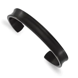Titanium Brushed w/Polished Edge Black IP-plated 10mm Cuff Bangle