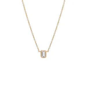 Topaz Mixed Shape Bezel Necklace 14K