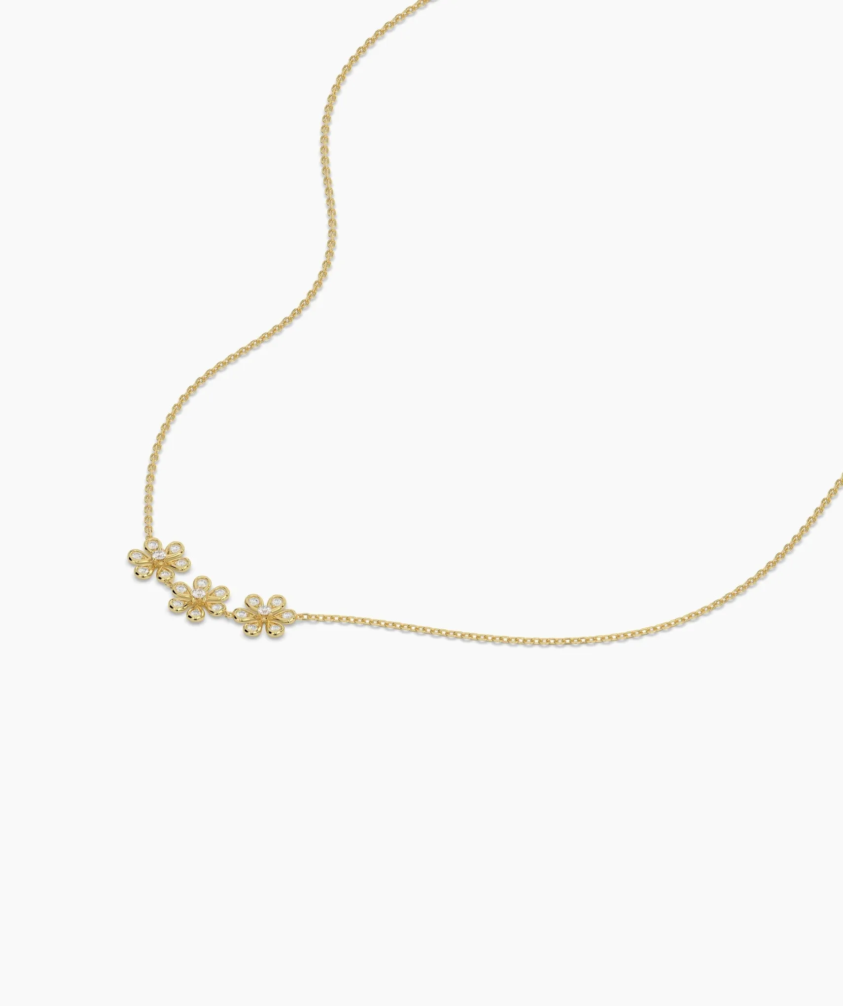 Triple Flower Diamond Necklace