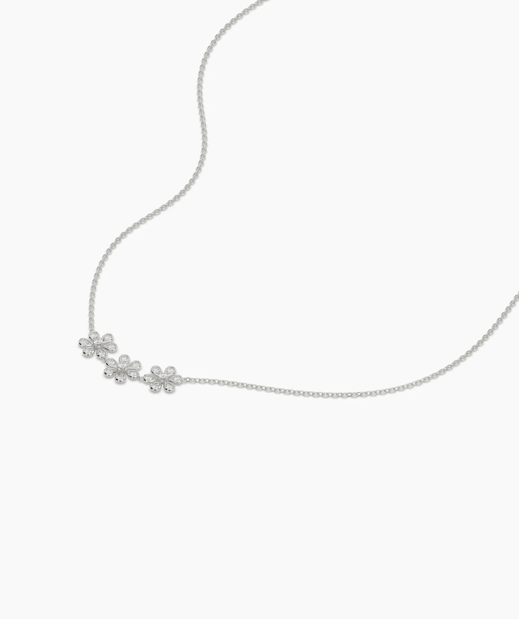 Triple Flower Diamond Necklace
