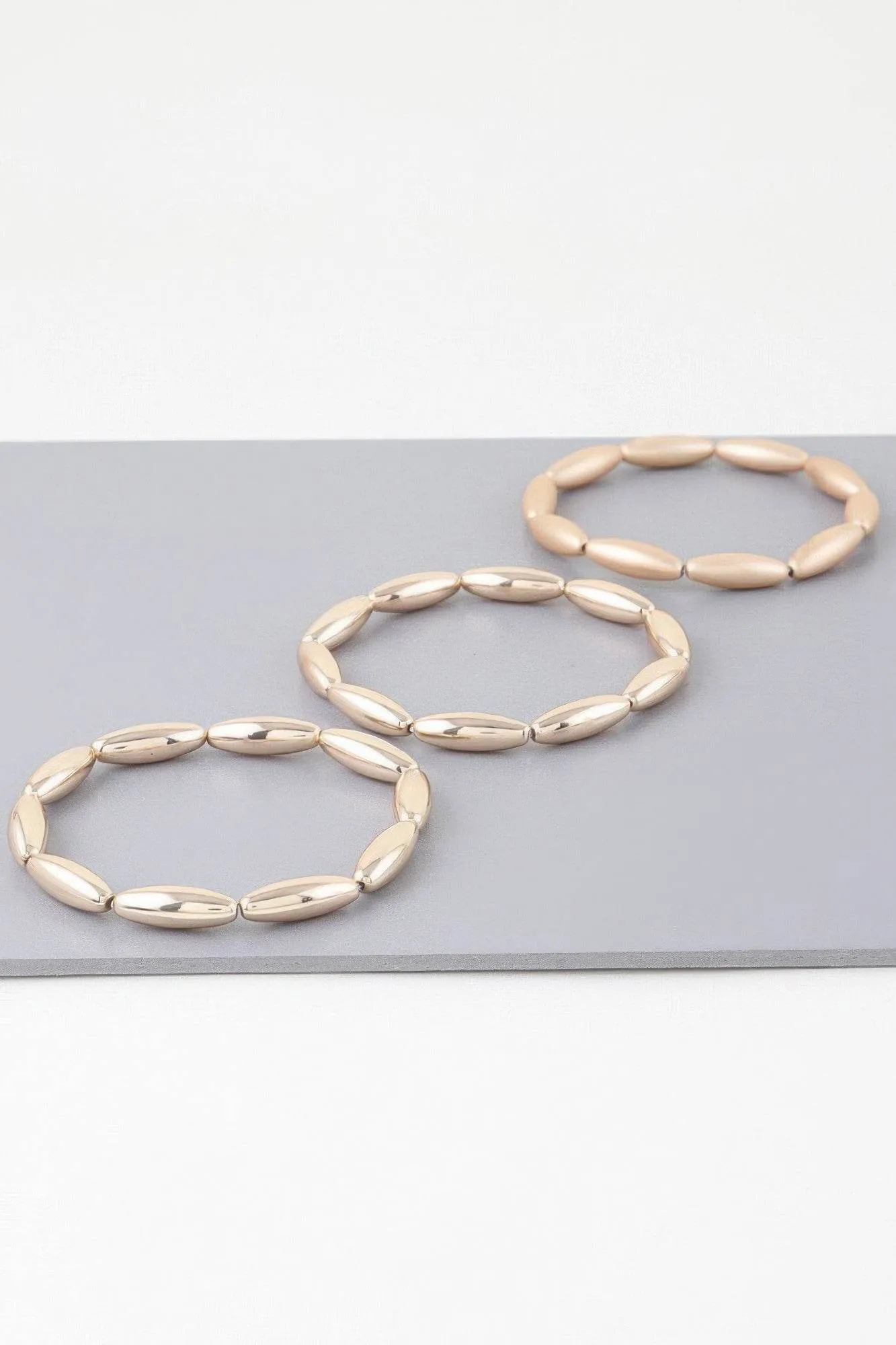 Triple Wide Beaded Cuff Bracelet