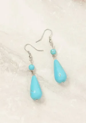 TURQUOISE TEAR DROP EARRING