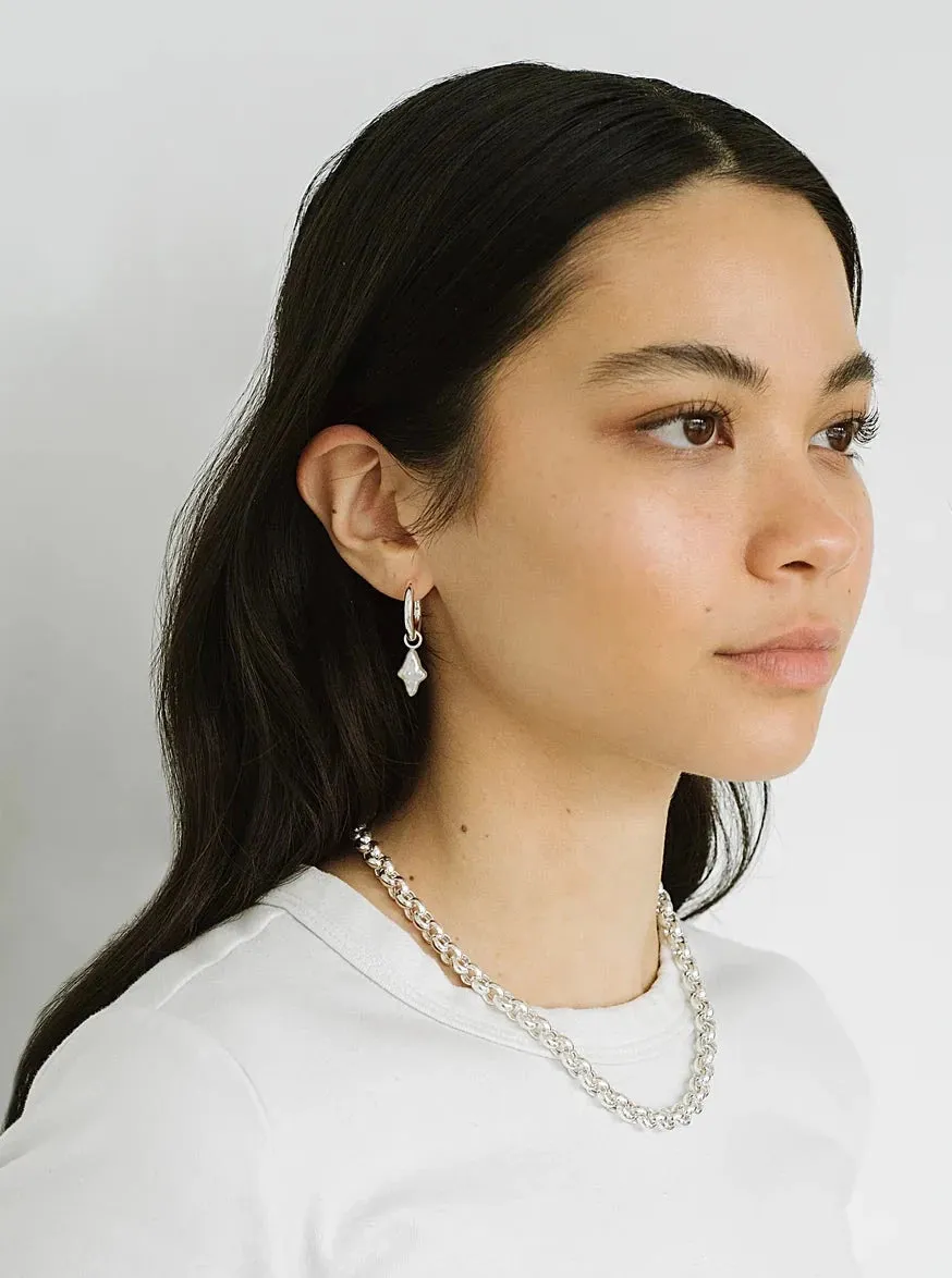 Uma Hoops   Falling Star Pearl Charms - SS