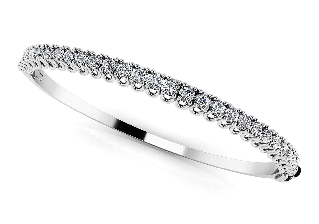 Unique Prong Diamond Bangle Lab-Grown Diamond Bracelet with 1.16 ct.(finished) 2mm