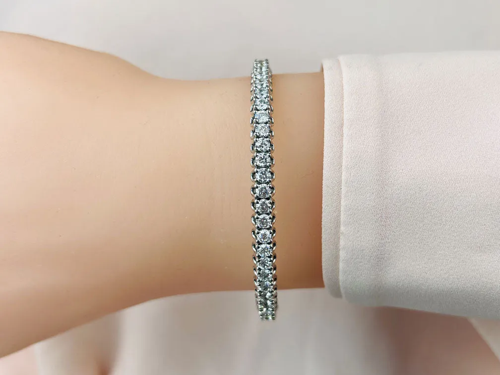 Unique Prong Diamond Bangle Lab-Grown Diamond Bracelet with 1.16 ct.(finished) 2mm