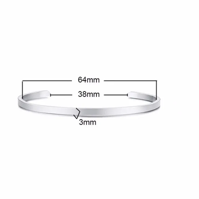 Unisex Casual 3mm to 16mm Flat Bangle Bracelet