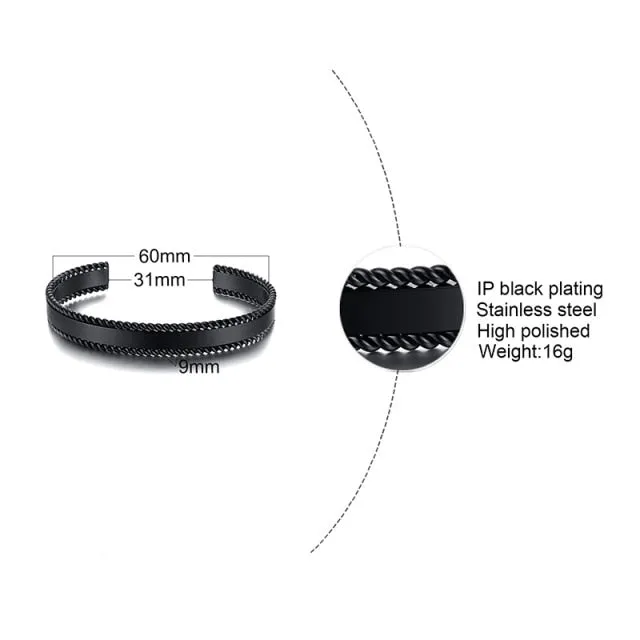 Unisex Casual 3mm to 16mm Flat Bangle Bracelet