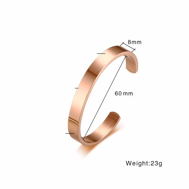 Unisex Casual 3mm to 16mm Flat Bangle Bracelet