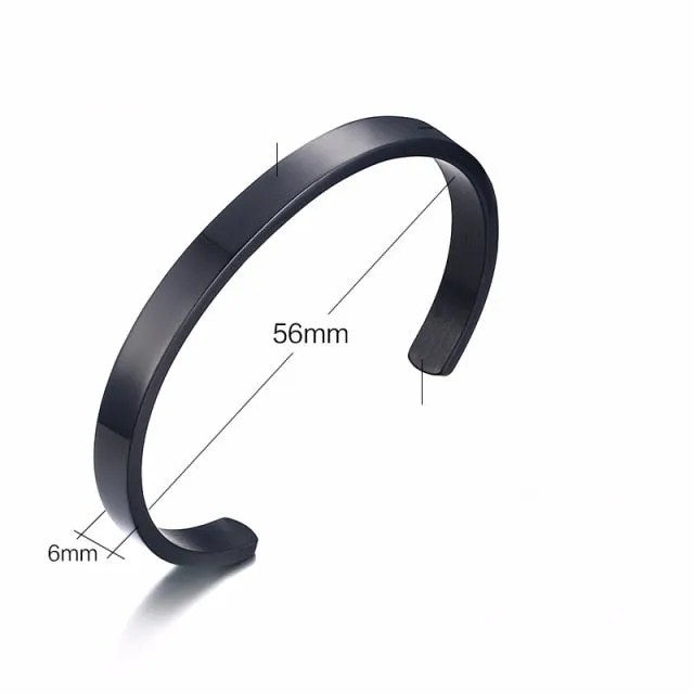 Unisex Casual 3mm to 16mm Flat Bangle Bracelet
